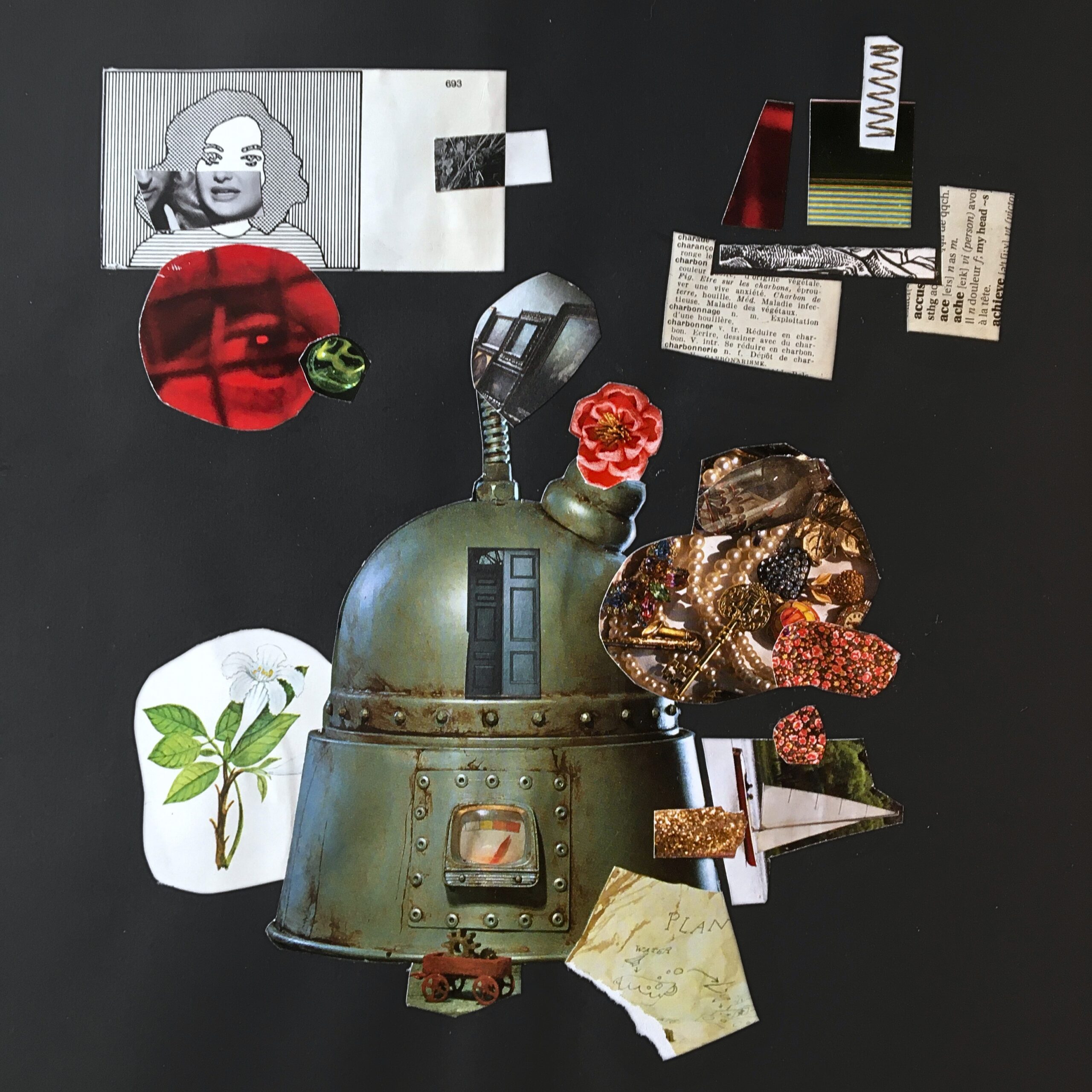 Yasmine Ben Salah, Broken Love Machine – Papier-Collage