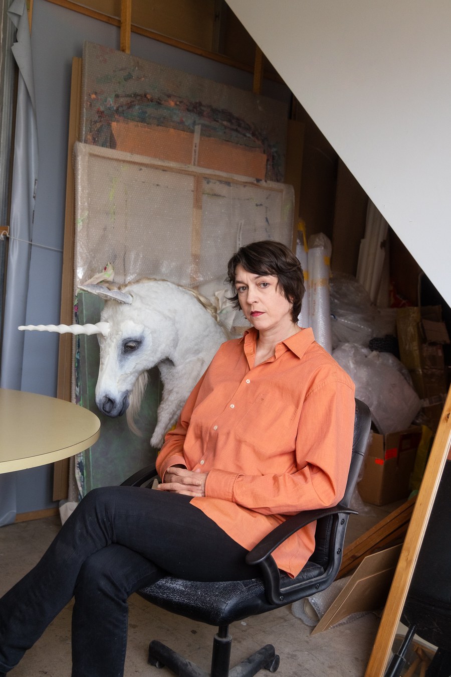 Isabell Spengler in her studio in Berlin, photo: Anja Weber